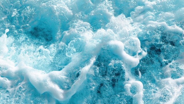 Frothy turquoise waves