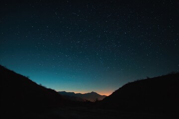 Fototapeta premium Starry night over mountains (1)