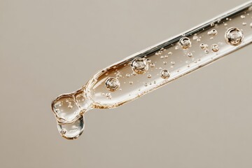 Droplet of serum on a glass pipette