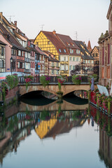 Naklejka premium La Petite Venise in Colmar at Golden Hour Dawn