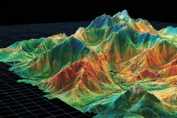 Colorful 3D Mountain Range