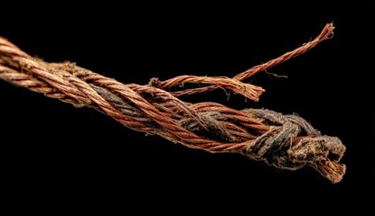 Close-up of frayed copper wire