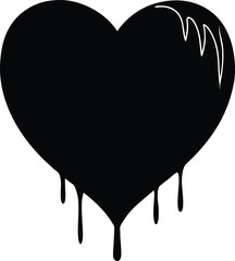 Dripping Heart Silhouette