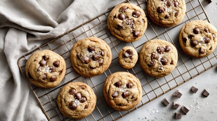 Freshly baked chocolate treats on cooling rack