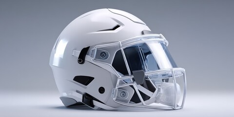 White football helmet with facemask