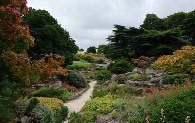 Vibrant Flowerbeds at the National Botanic Gardens in Dublin, Ireland