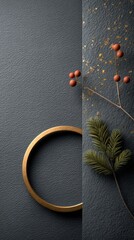 Luxury matte black leather holiday graphic design