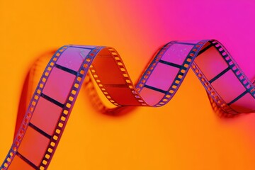 Vibrant film strip on gradient background
