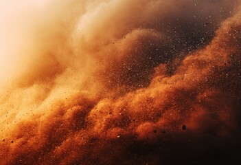 A swirling cloud of orange-brown dust