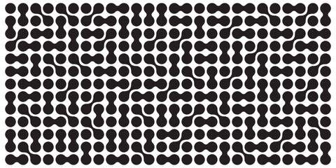 Metaball black and white Vector Background. Liquid morphing connected blobs template. Organic tech geometric backdrop.