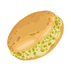 Adorable hand drawn vector illustration of Italian buns Maritozzi. These soft, sweet buns are perfect for promotions, cafe menus, Italian desserts and any design dedicated to homemade baking.