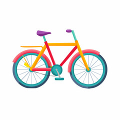 Fototapeta premium Bicycle Illustration in Flat Vector Transport and Healthy Lifestyle Design 