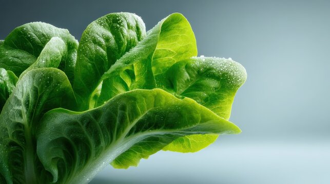 Macro shot of fresh butterhead lettuce leaf