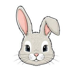 Obraz premium Adorable bunny face with big blue eyes perfect for children's books or Easter promotions