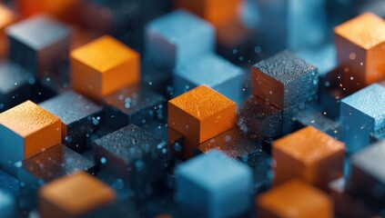 Abstract geometric pattern of interlocking cubes