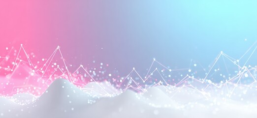 Abstract graphic design with soft color gradients and interconnected data points