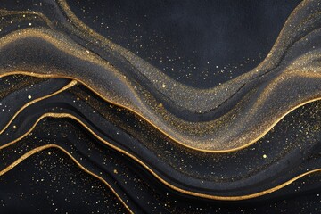 Abstract liquid art with gold shimmer