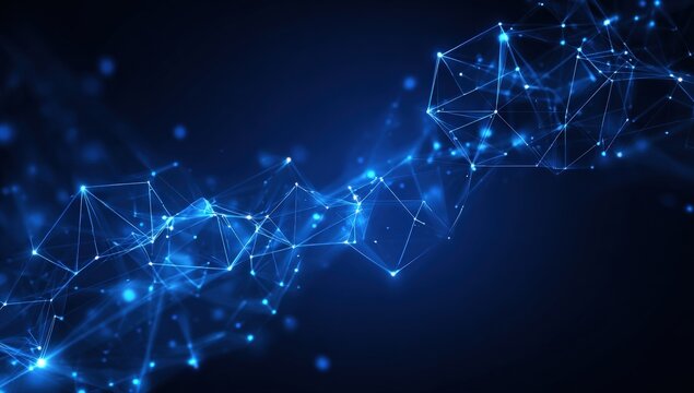 Abstract digital network.  A flowing, connected network