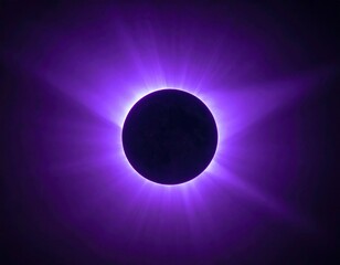 Obraz premium Ethereal Purple Solar Eclipse Radiating Light and Energy in Deep Space Astronomy