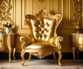 Luxurious Golden Throne Chair 3