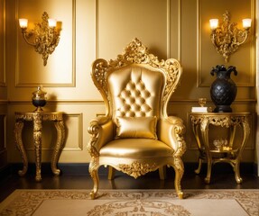 Luxurious Golden Throne Chair 1