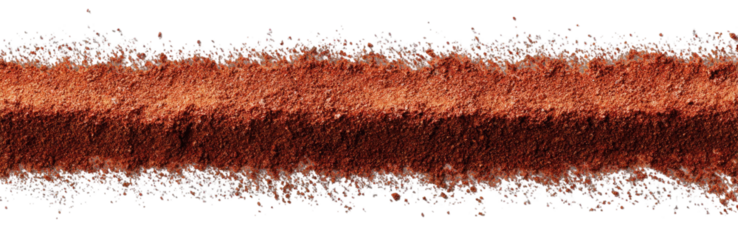 Detailed image of a reddish-brown, textured, ribbon-like structure