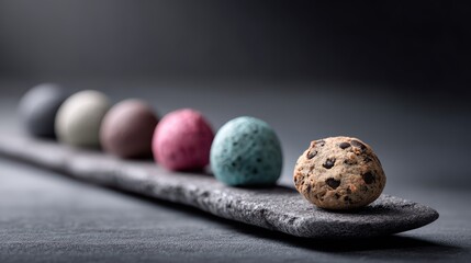 Assorted mini desserts still life on white background