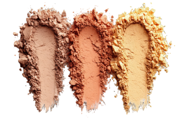 Three loose eyeshadows in warm tones