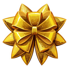 golden bow isolated on white background