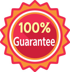 Obraz premium Guarantee badge, label design vector illustration isolated on transparent background