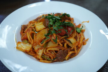 Uzbekistan Food, Lagman Noodle Soup - ウズベキスタン料理 ラグマン

