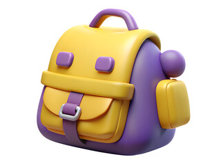 Fototapeta premium Cute 3d cartoon backpack for school or travel