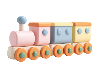 Pastel wooden train toy (1)