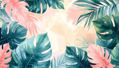 Tropical Leaf Art Print - Vibrant Floral Design