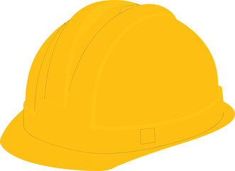Fototapeta premium A bright yellow construction hard hat, a key piece of safety equipment, is isolated on a clean white background