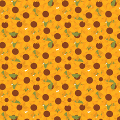 sun flower seamless pattern background