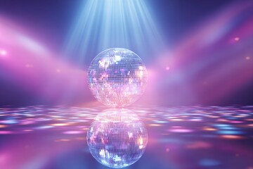 Disco ball on a reflective floor