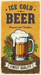 Vintage Beer Poster. 