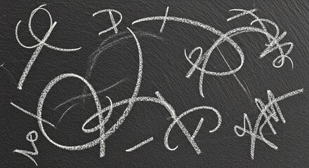 Abstract Chalk Scribbles on a Dark Surface