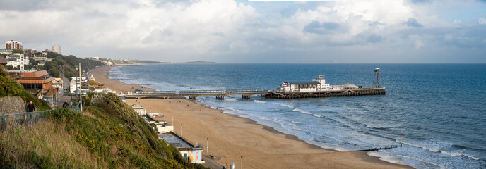 Iconic Bournemouth Pier and Beach on the English Coast
