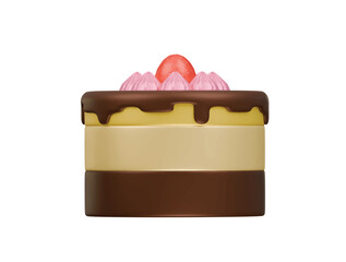 mousse cake icon 3d illustration render