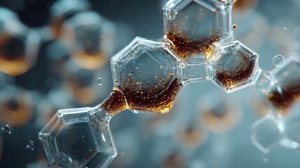 Complex Molecular Structure Visualizing Interconnected Scientific Concepts