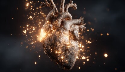 A stylized, glowing heart