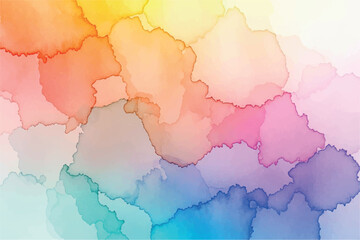 Obraz premium Abstract watercolor splashes in rainbow gradient, creating a vibrant and fluid artistic background with soft edges and blended colors