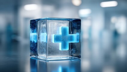 Icy medical symbol cube