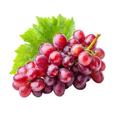 Fototapeta premium Fresh and Juicy Purple Grapes with Green Leaf A Delicious and Nutritious Treat