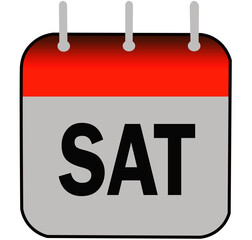 Saturday calendar icon vector illustration on white background