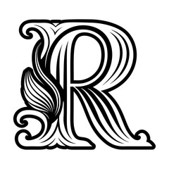 Creative letter r logo designed in glyph style