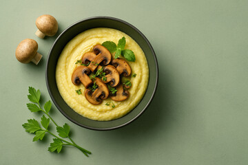 Creamy Polenta with Saut&eacute;ed Mushrooms and Fresh Herbs