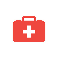 Obraz premium A medical first aid kit with a red cross icon symbolizes emergency health care